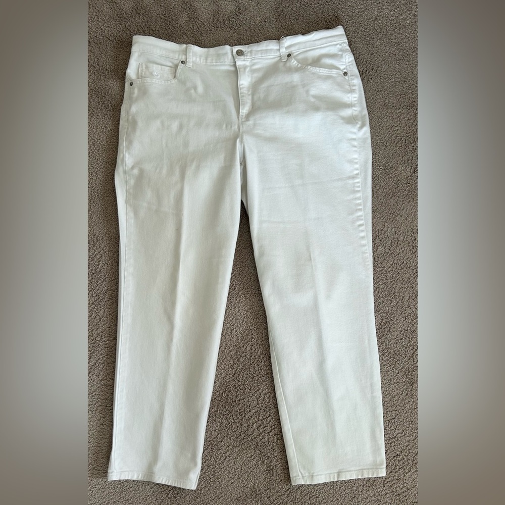 Women’s 16W white jeans. Always professionally laundered and pressed.